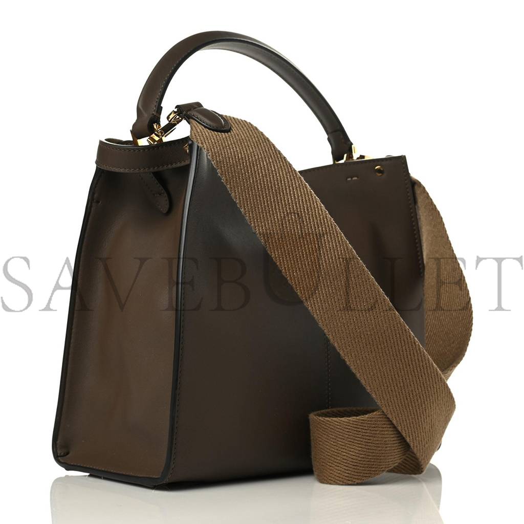 FENDI VITELLO SETA GLAZED FABRIC FF 1974 MEDIUM PEEKABOO X-LITE MAYA MOGANO PANNA (30*25*15cm) FENDI VITELLO SETA GLAZED FABRIC FF 1974 MEDIUM PEEKABOO X-LITE MAYA MOGANO PANNA (30*25*15cm)