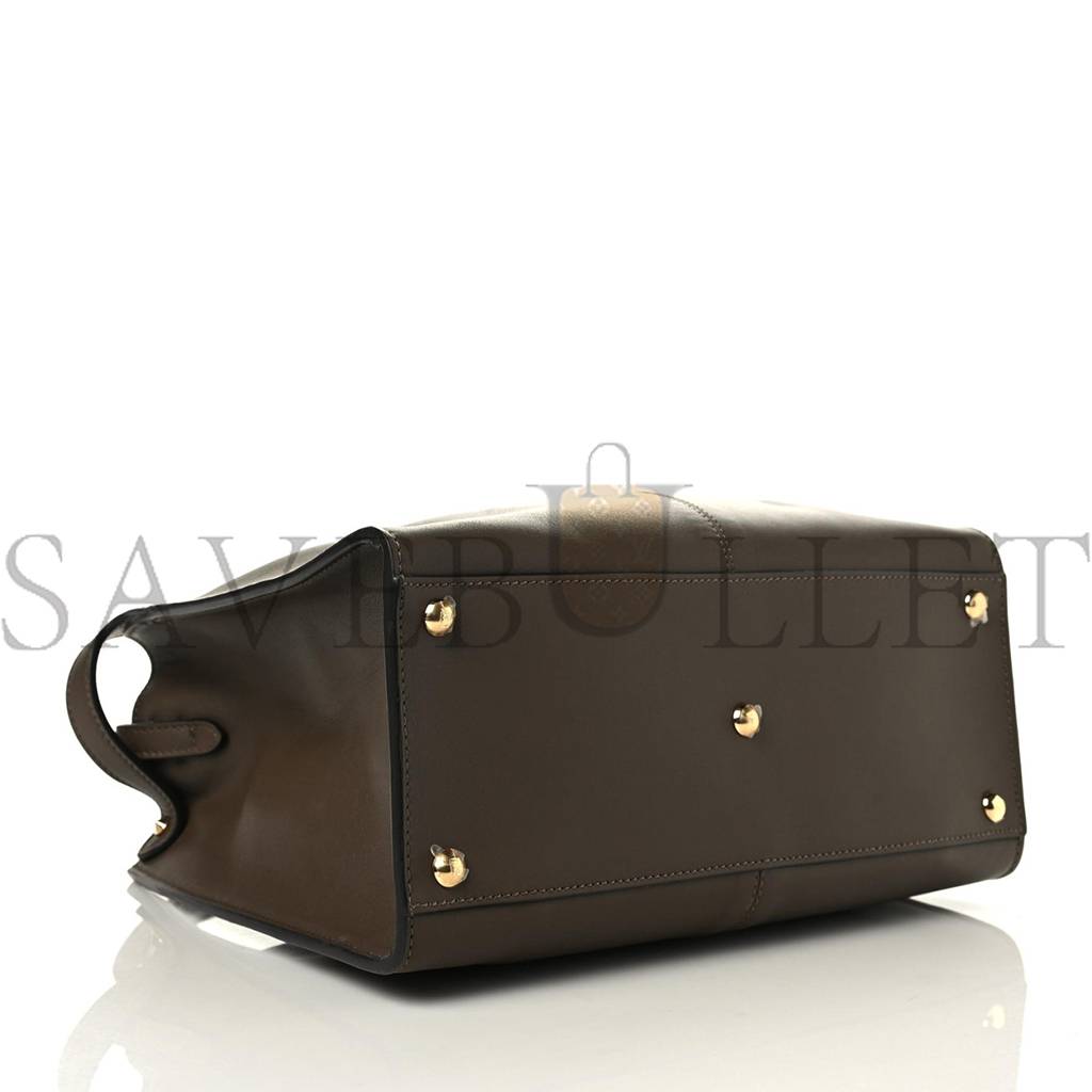 FENDI VITELLO SETA GLAZED FABRIC FF 1974 MEDIUM PEEKABOO X-LITE MAYA MOGANO PANNA (30*25*15cm) FENDI VITELLO SETA GLAZED FABRIC FF 1974 MEDIUM PEEKABOO X-LITE MAYA MOGANO PANNA (30*25*15cm)