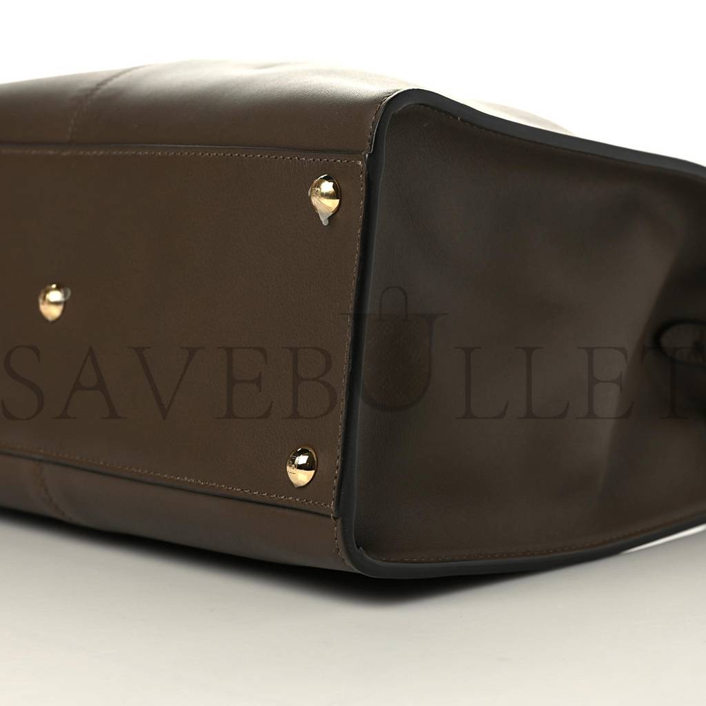 FENDI VITELLO SETA GLAZED FABRIC FF 1974 MEDIUM PEEKABOO X-LITE MAYA MOGANO PANNA (30*25*15cm) FENDI VITELLO SETA GLAZED FABRIC FF 1974 MEDIUM PEEKABOO X-LITE MAYA MOGANO PANNA (30*25*15cm)